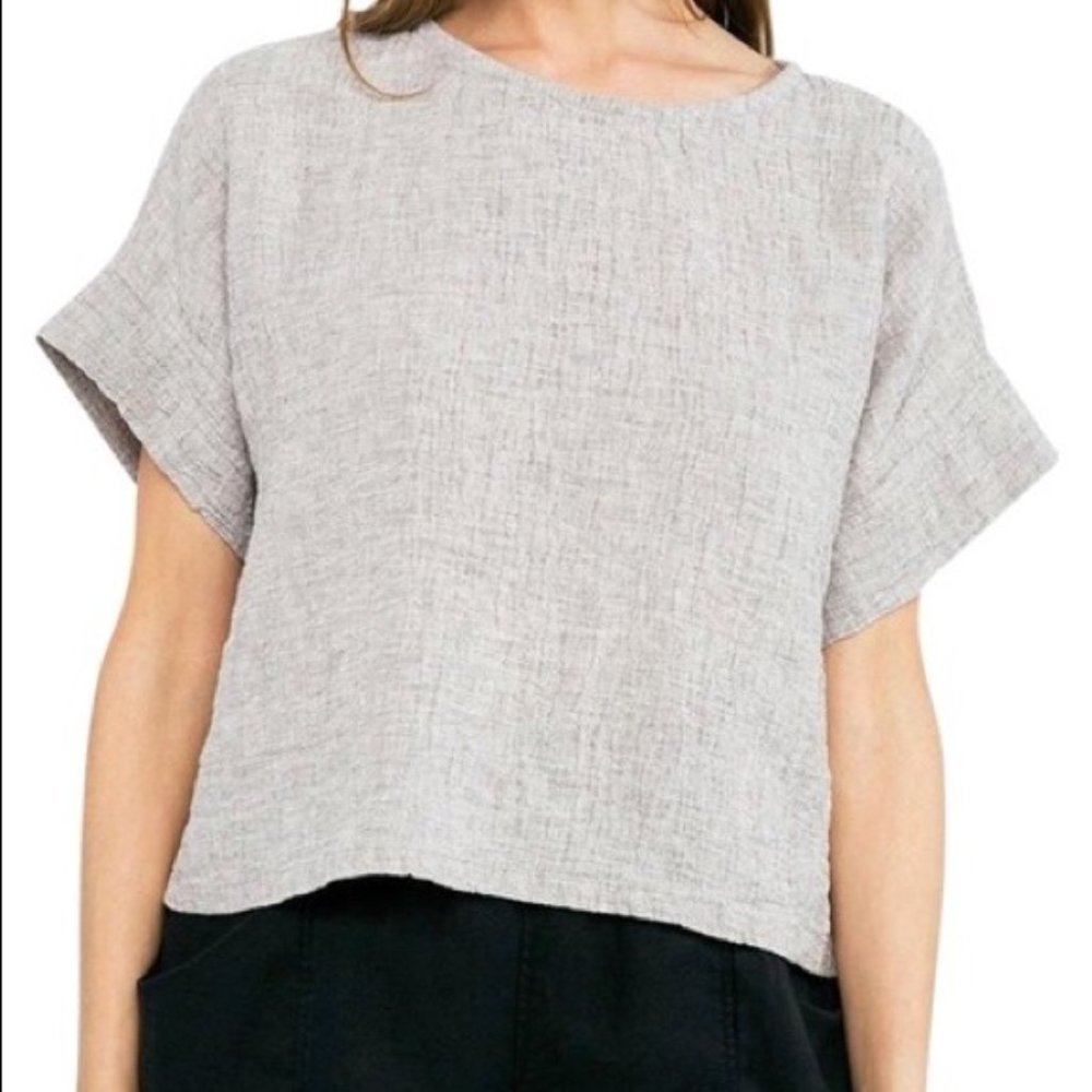Elizabeth Suzann Georgia Tee in Fog Linen Gauze (OS)